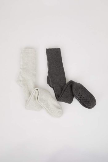 Seamless Cotton Tights for Baby Boys - Set of 2