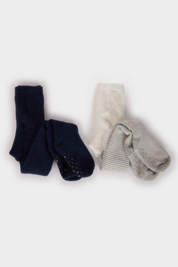 Boys' Seamless Cotton Tights - Set of 2