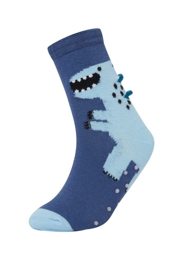 Boys' Non-Slip Cotton Long Socks Set of 5