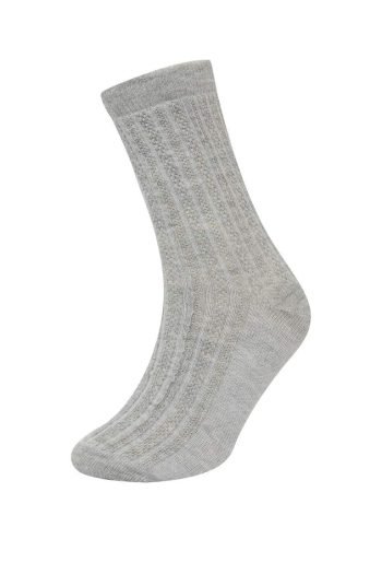 Non-Slip Sole Cotton Long Socks for Baby Girls - Set of 3