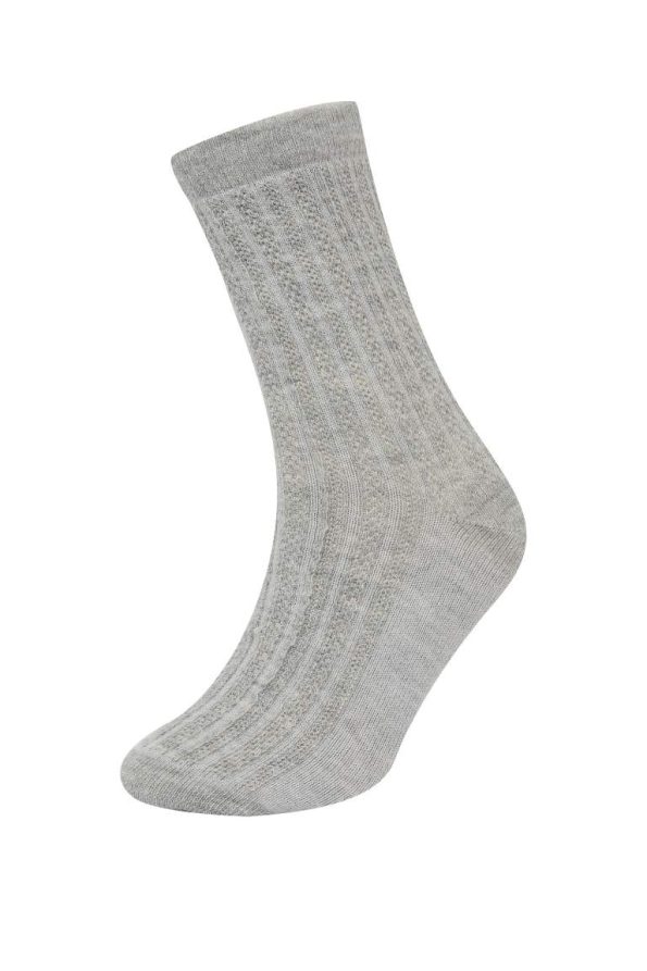 Non-Slip Sole Cotton Long Socks for Baby Girls - Set of 3
