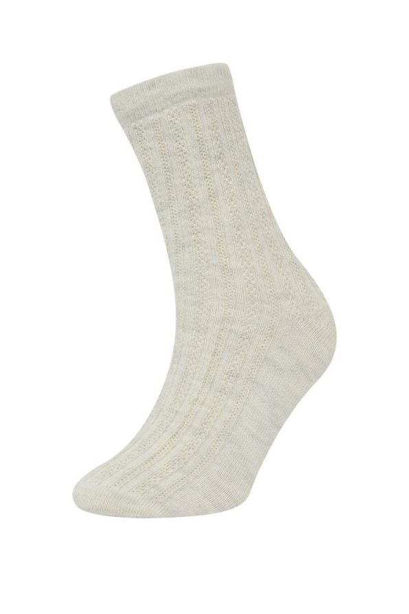 Non-Slip Sole Cotton Long Socks for Baby Girls - Set of 3