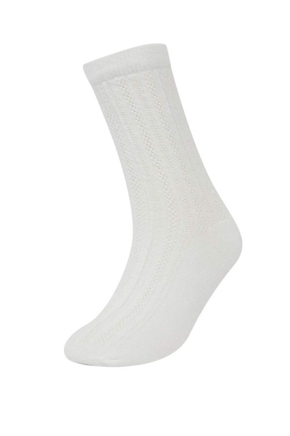Non-Slip Sole Cotton Long Socks for Baby Girls - Set of 3