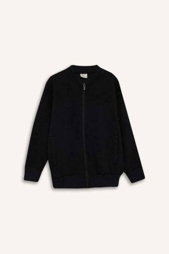 Boys' College Collar Zip-Up Pocket Bomber Jacket