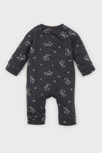 Baby Boy Newborn 2-Piece Set with Zebra Print Long Sleeve Bodysuit and Hat