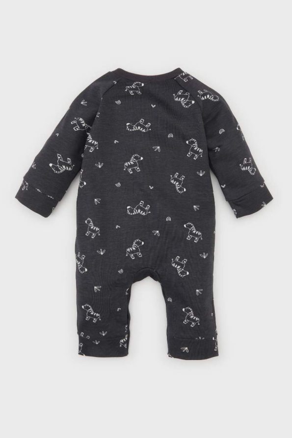 Baby Boy Newborn 2-Piece Set with Zebra Print Long Sleeve Bodysuit and Hat