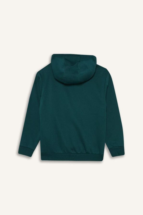 Boys' Hooded Printed Pocket Sweatshirt