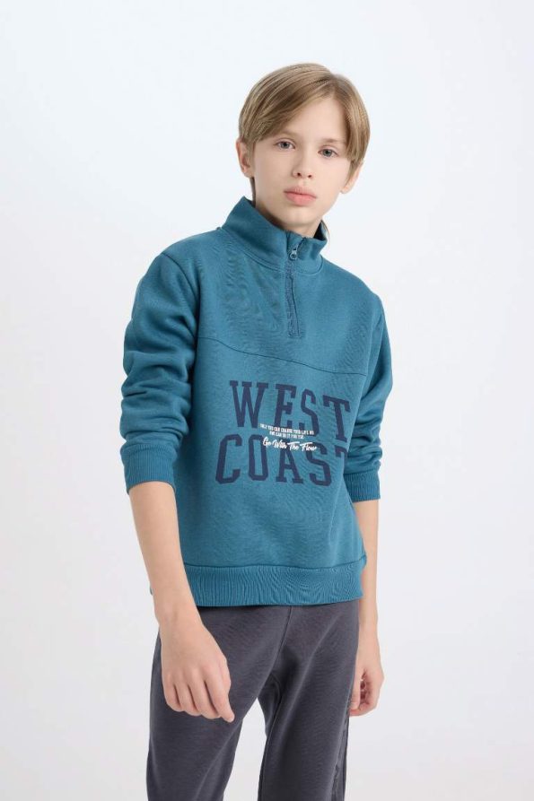 Boys' Half-Zip Printed Sweatshirt
