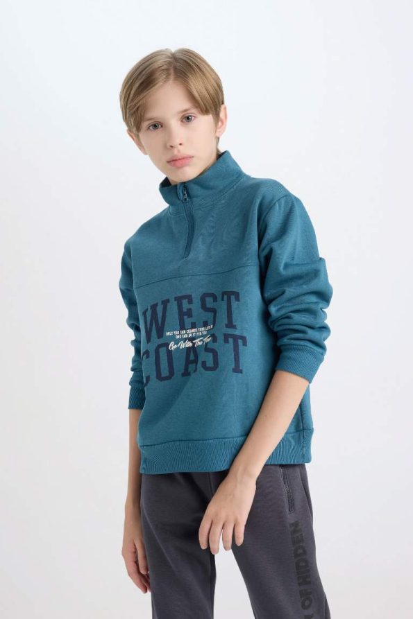 Boys' Half-Zip Printed Sweatshirt