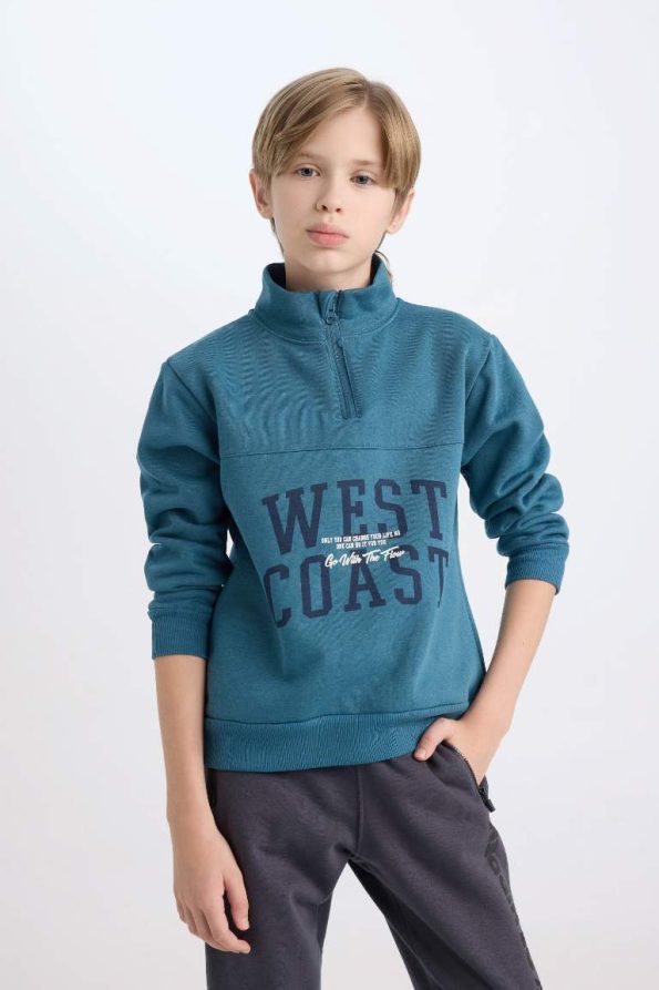 Boys' Half-Zip Printed Sweatshirt