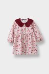 Girls' Floral Long Sleeve Twill Dress