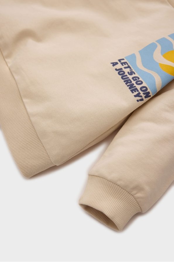 Boys' 2-Piece Printed Sweatshirt Set with Elastic Waist and Cuffs