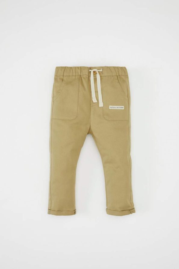Boys' Double Straight Leg Pocketed Drawstring Waist Gabardine Trousers