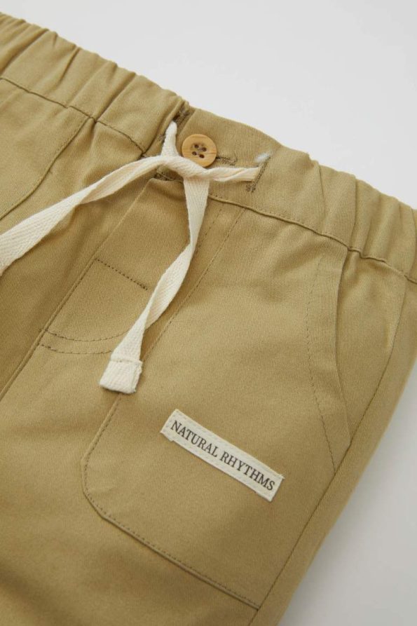 Boys' Double Straight Leg Pocketed Drawstring Waist Gabardine Trousers
