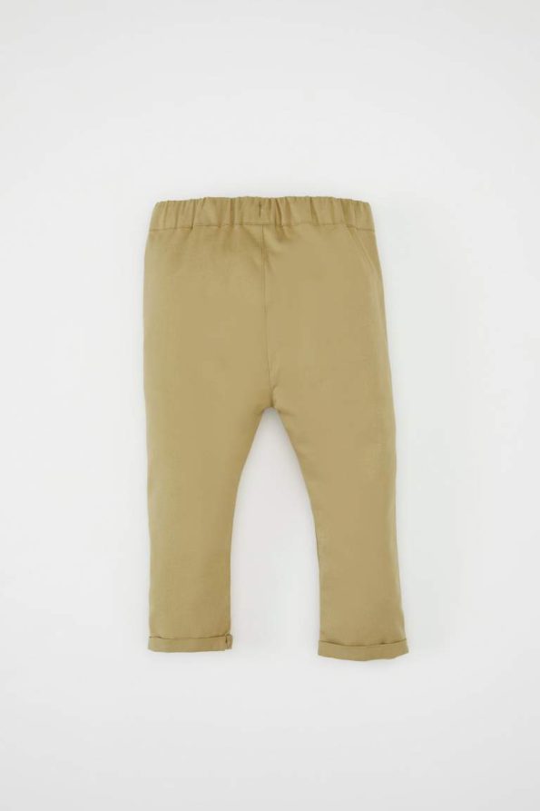 Boys' Double Straight Leg Pocketed Drawstring Waist Gabardine Trousers