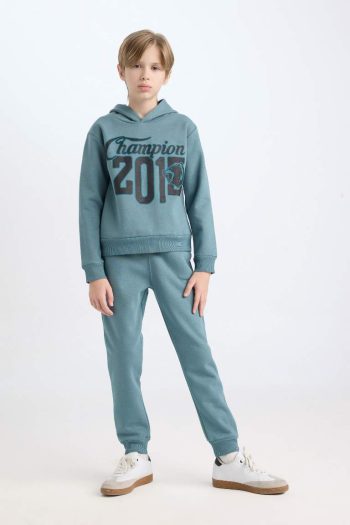 Boys' Hooded Printed Sweatshirt and Elastic Waist Jogger Set