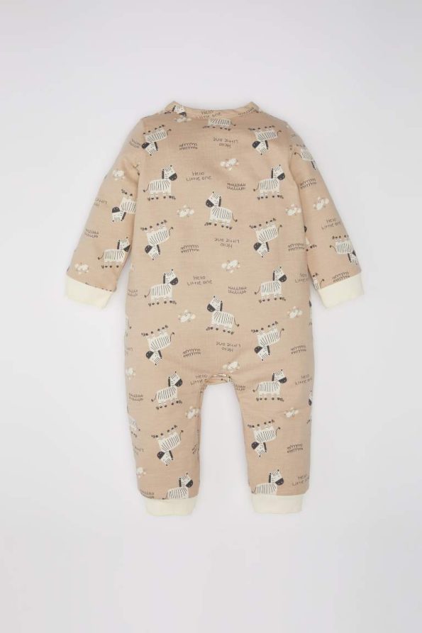 Newborn Baby Boy Long Sleeve Zebra Print Romper
