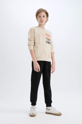 Boys' Two-Piece Printed Sweatshirt with Elastic Waist Jogger Pants