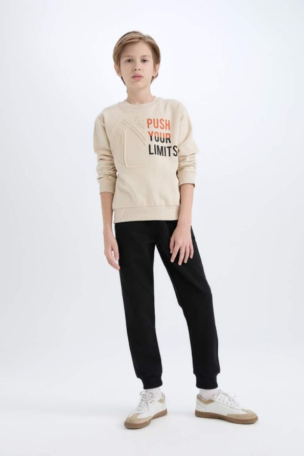 Boys' Two-Piece Printed Sweatshirt with Elastic Waist Jogger Pants