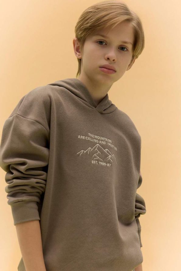 Boys' Oversized Printed Hoodie Sweatshirt