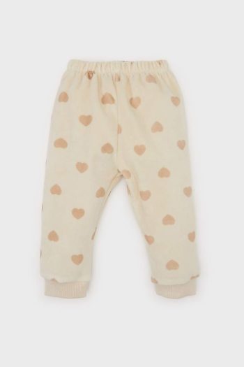Girls' Baby Pajama Set with Heart Pattern Long Sleeve Top and Pants