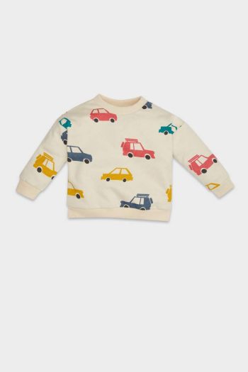 Boys' Soft Fleece Lined Bicycle Neck Printed Sweatshirt