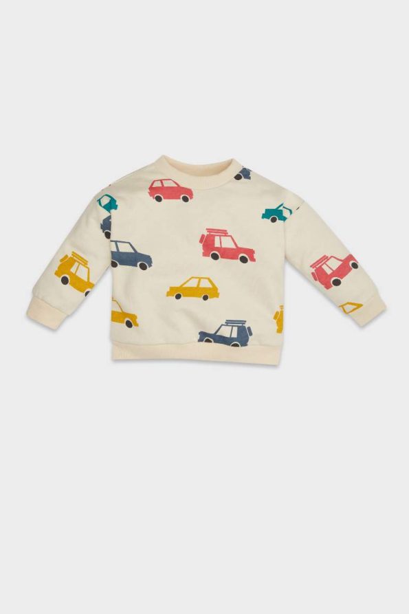 Boys' Soft Fleece Lined Bicycle Neck Printed Sweatshirt