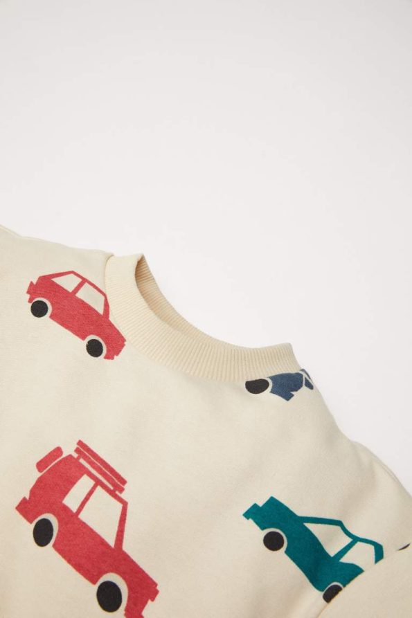 Boys' Soft Fleece Lined Bicycle Neck Printed Sweatshirt