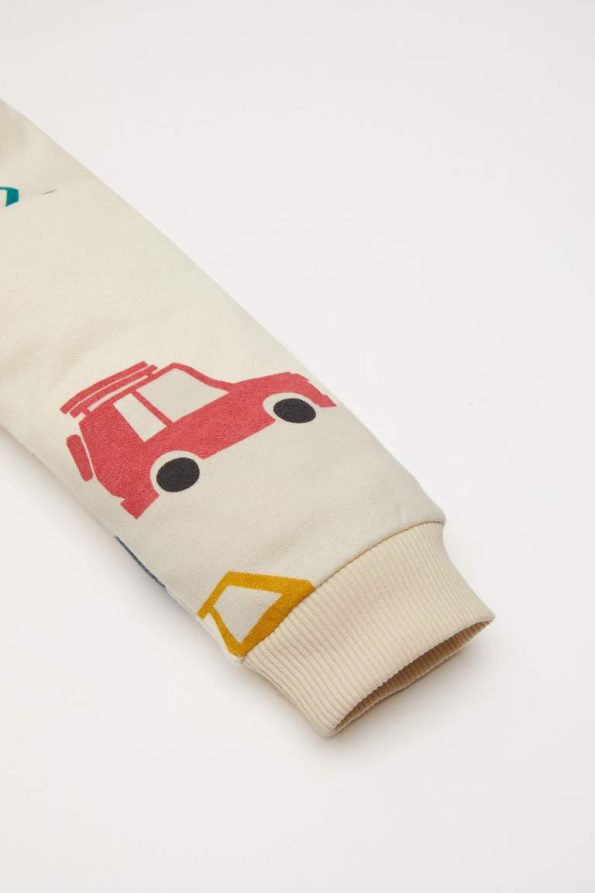 Boys' Soft Fleece Lined Bicycle Neck Printed Sweatshirt