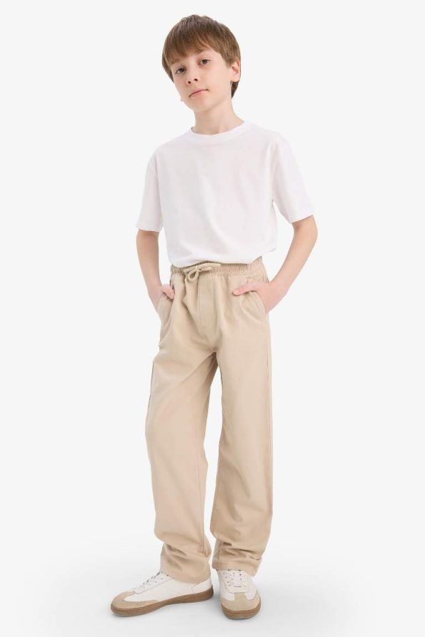 Boys' Straight Leg Basic Gabardine Trousers