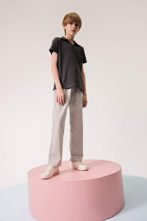 Boys' Basic Straight Leg Gabardine Trousers