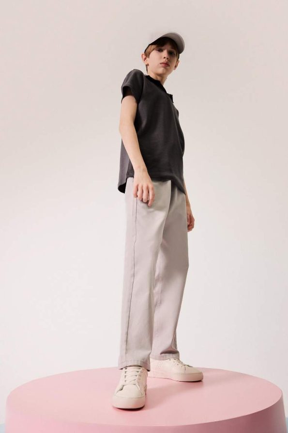 Boys' Basic Straight Leg Gabardine Trousers