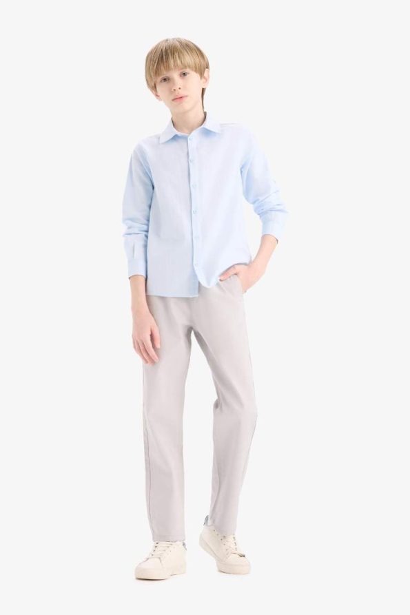 Boys' Basic Straight Leg Gabardine Trousers