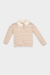 Striped Baby Girls' Soft Fleece Collar Sweatshirt