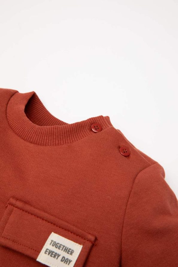 Boys' Soft-Fleeced Color Block Crew Neck Sweatshirt