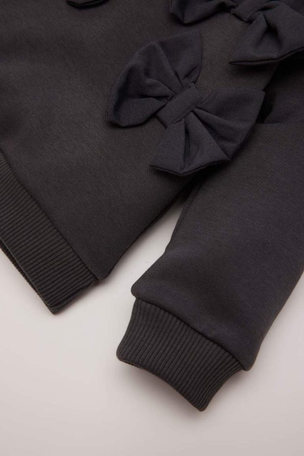 Girls' Baby Bicycle Neck Bow Sweatshirt