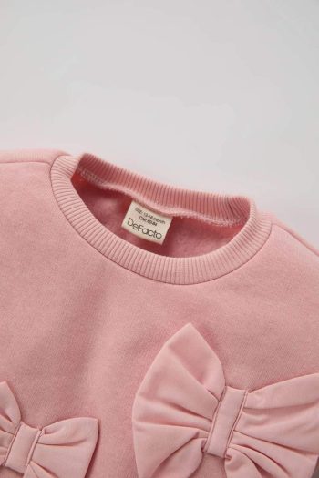 Girls' Baby Crew Neck Bow Sweatshirt