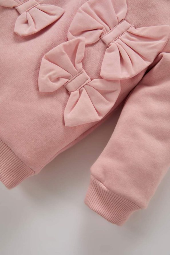 Girls' Baby Crew Neck Bow Sweatshirt