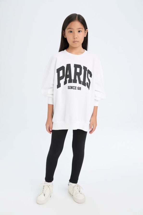 Girls' 2-Piece Set Printed Sweatshirt and Long Leggings