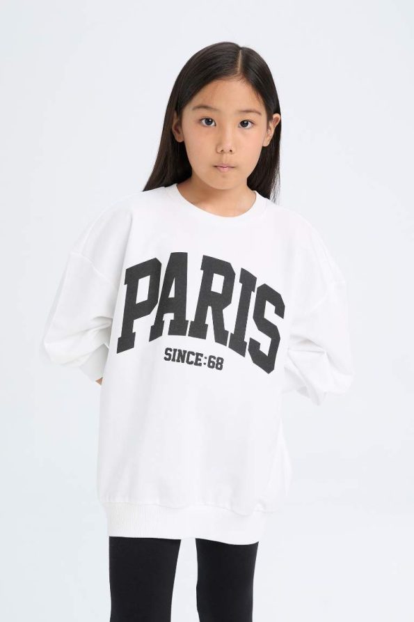 Girls' 2-Piece Set Printed Sweatshirt and Long Leggings