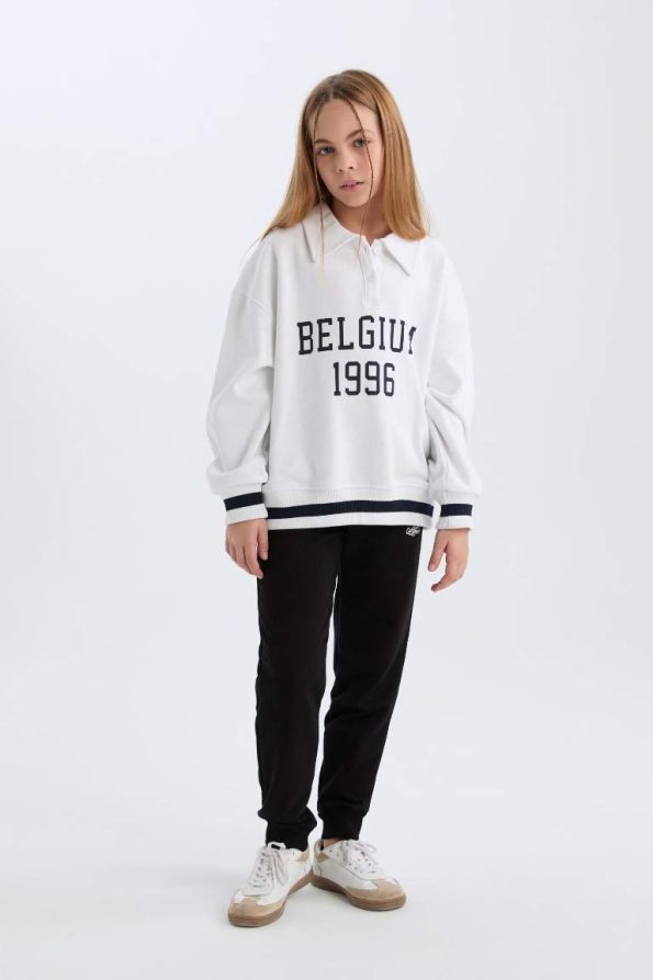 Girls' Elastic Waist Printed Jogger Pants