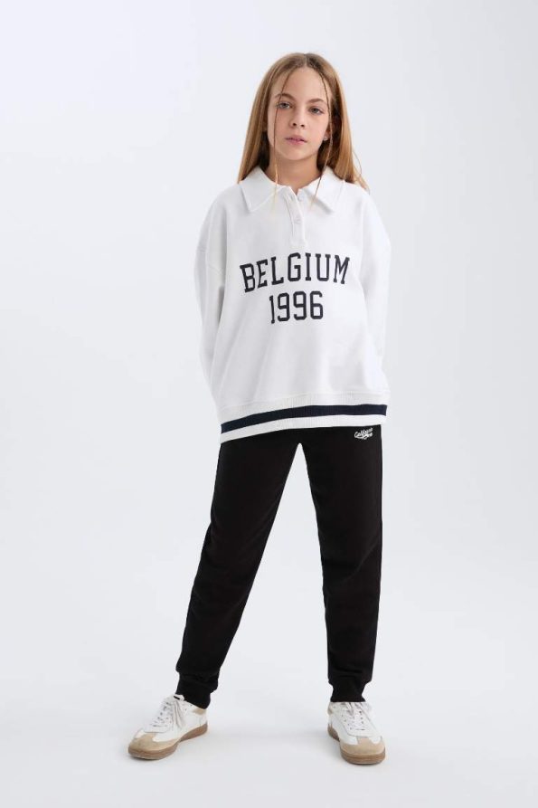 Girls' Elastic Waist Printed Jogger Pants