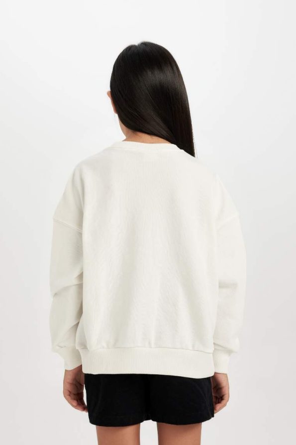 Girls' Oversized Wide Fit Printed Sweatshirt