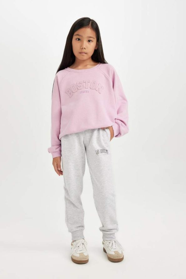 Girls' Printed Jogger Sweatpants with Elastic Waistband
