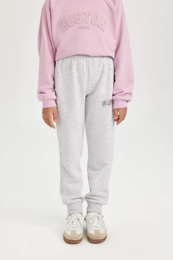 Girls' Printed Jogger Sweatpants with Elastic Waistband