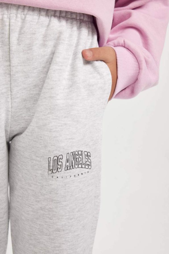 Girls' Printed Jogger Sweatpants with Elastic Waistband