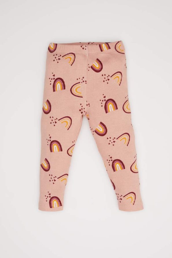 Girls' Baby Pajama Set with Rainbow Print