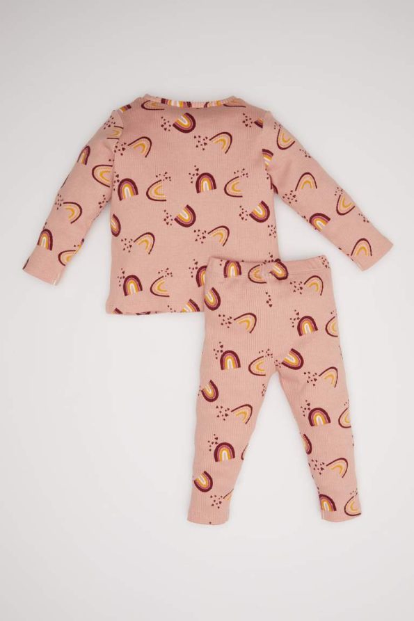 Girls' Baby Pajama Set with Rainbow Print