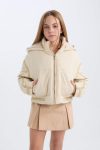 Girls' Water-Resistant Hooded Zip-Up Jacket with Pockets