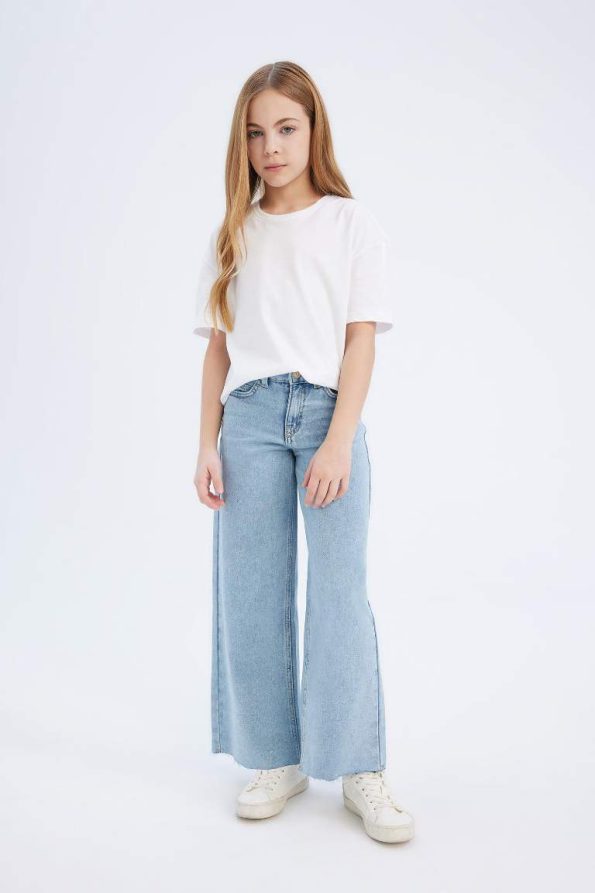 Girls' Wide Leg Denim Pants